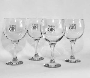 Branded Think Gin Balloon Glasses